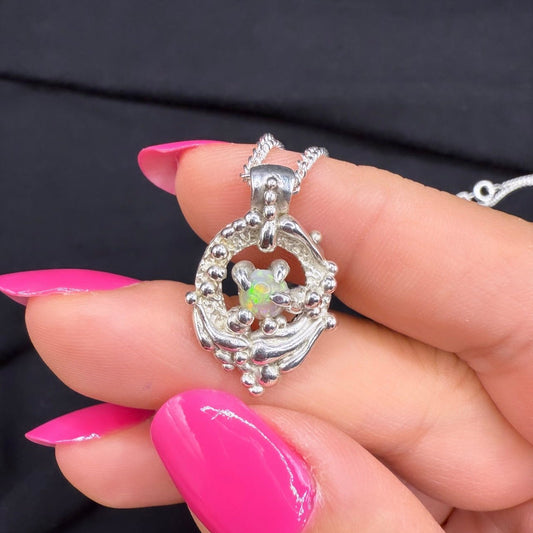 Australian Crystal Opal Circle Of Life Pendant