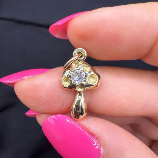 9K Yellow Gold "Mini but Mighty" Mushroom Pendant